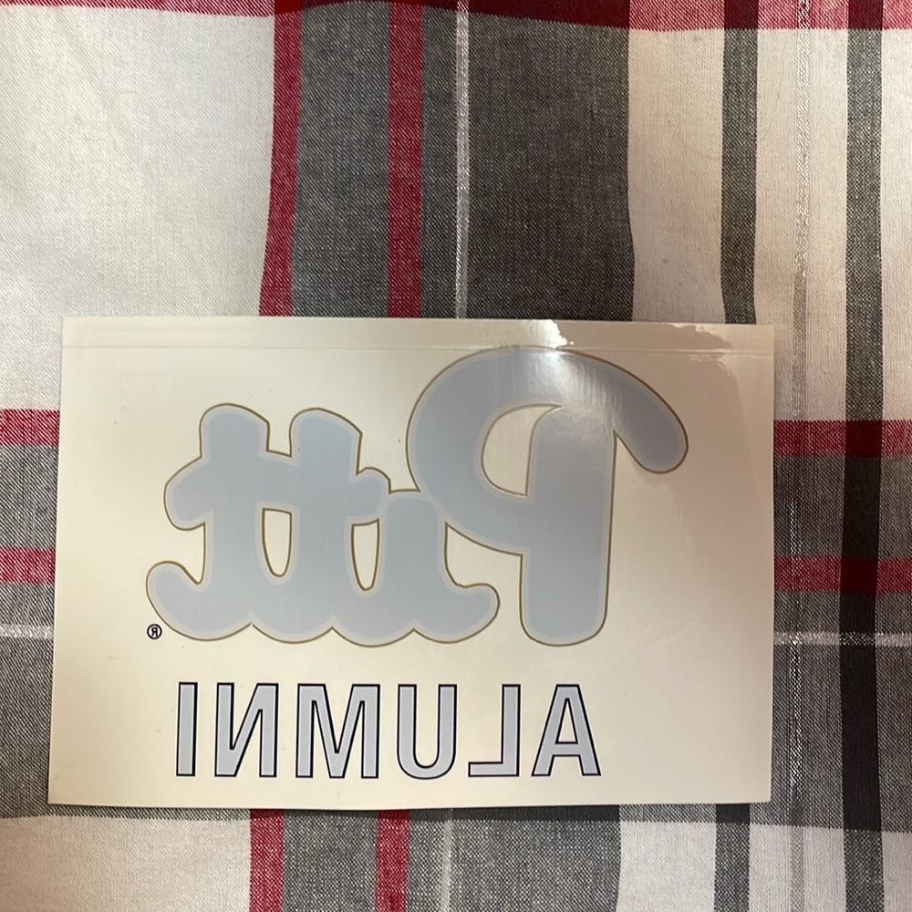 Pitt alumni car sticker